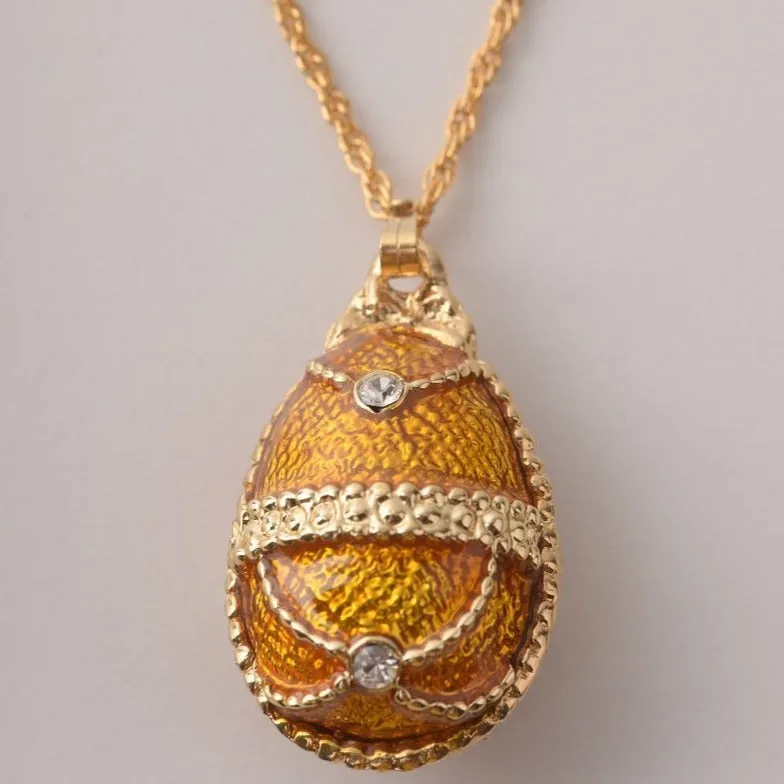 Mustard Yellow Egg Pendant Necklace