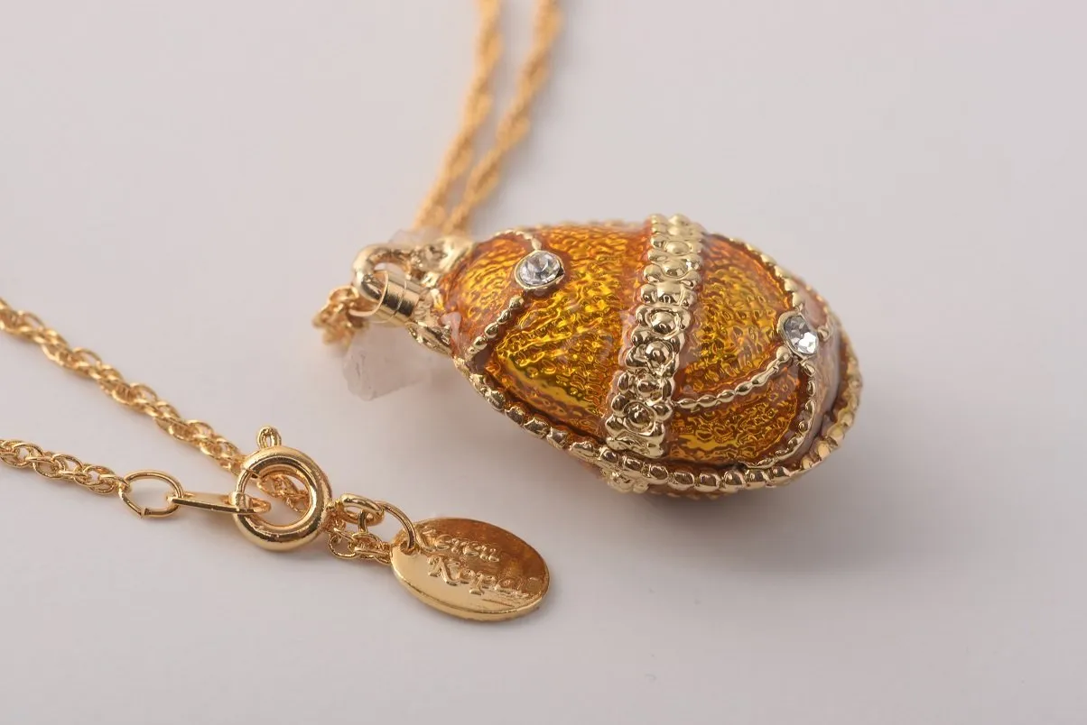 Mustard Yellow Egg Pendant Necklace