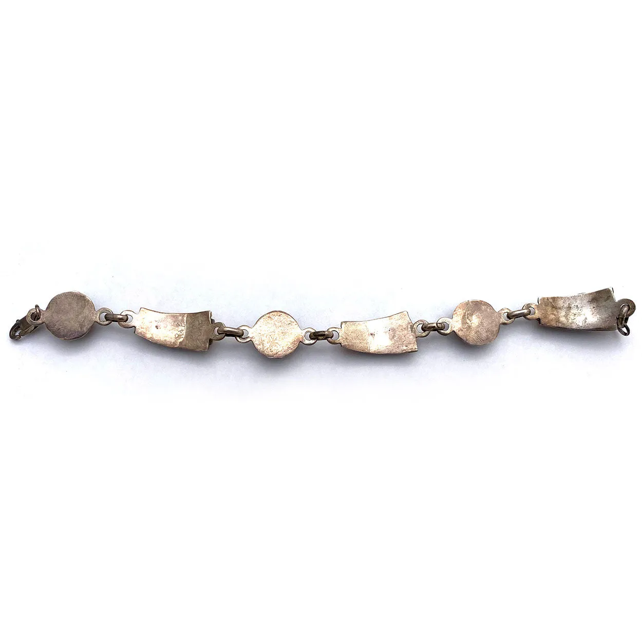 Native American Raylan & Patty Edaakie Zuni Silver and Mosaic Stone Sunface Bracelet