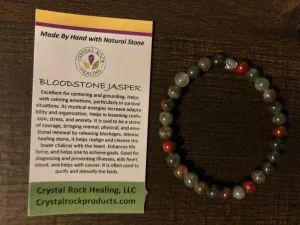 Natural Stone Gem Bracelet 7 inch Stretch - Bloodstone