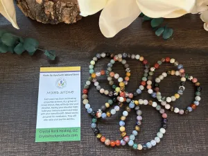 Natural Stone Gem Bracelet 7 inch Stretch-Mixed Stone