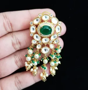 Neelima Kundan Earrings With Pearl Tassels