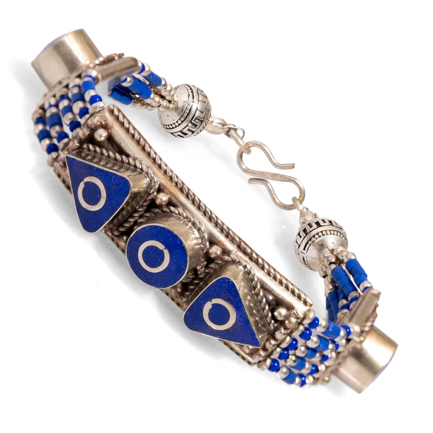 Nepal Design Lapis Lazuli & Silver Bohemian Bracelet