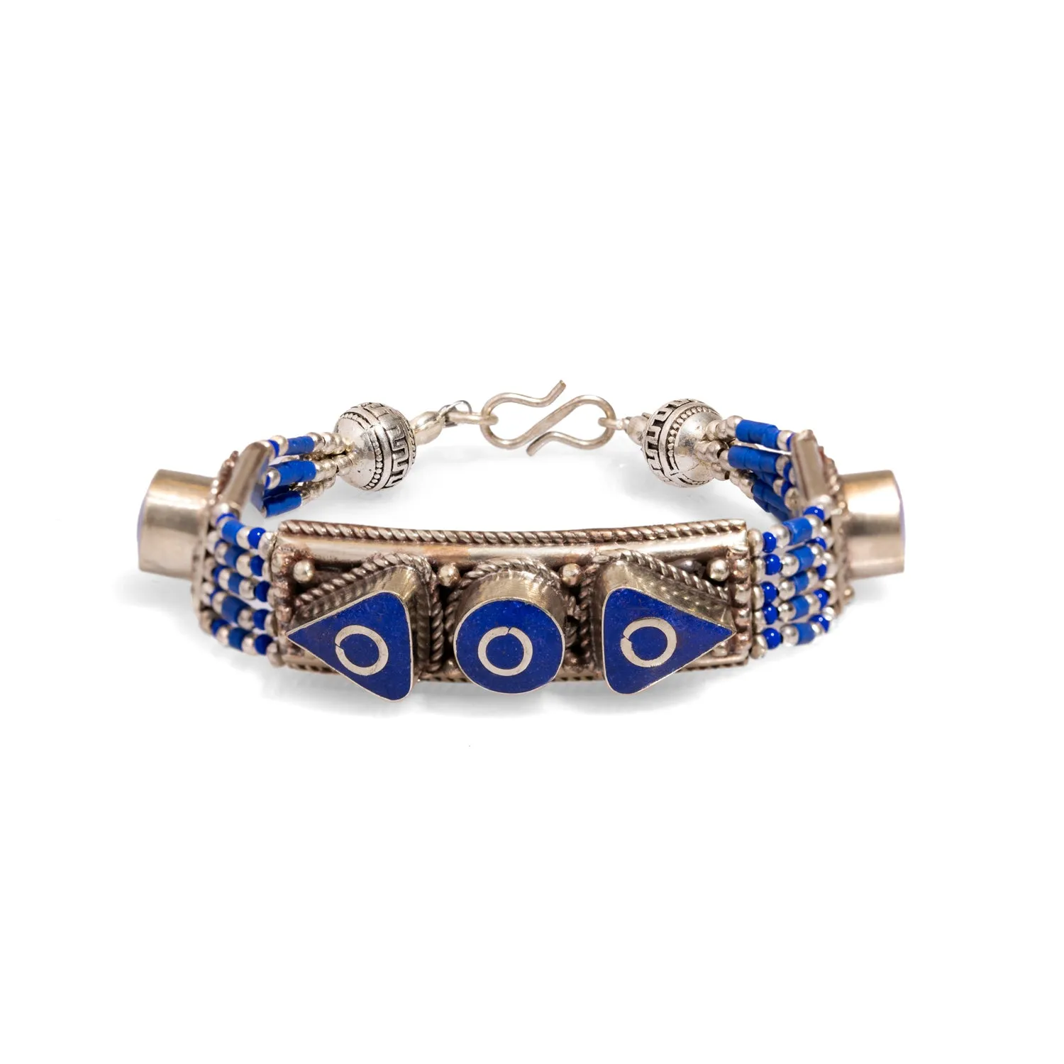 Nepal Design Lapis Lazuli & Silver Bohemian Bracelet