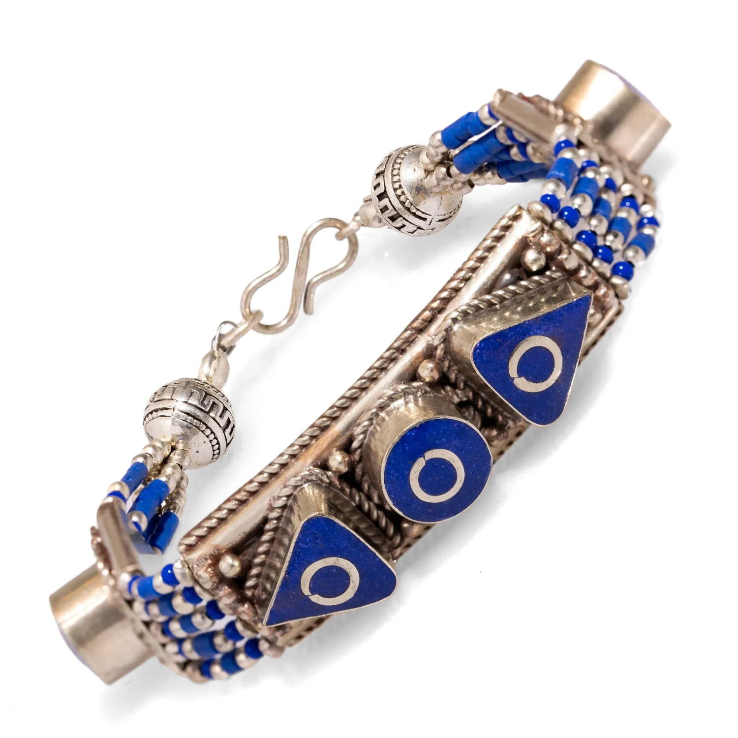 Nepal Design Lapis Lazuli & Silver Bohemian Bracelet