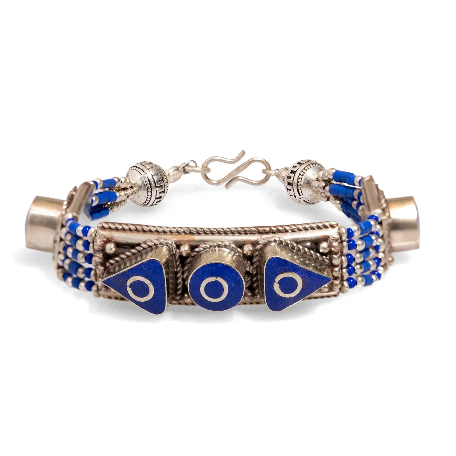 Nepal Design Lapis Lazuli & Silver Bohemian Bracelet