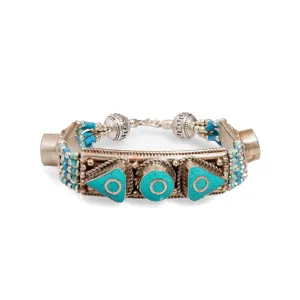 Nepal Design Turquoise & Silver Bohemian Bracelet