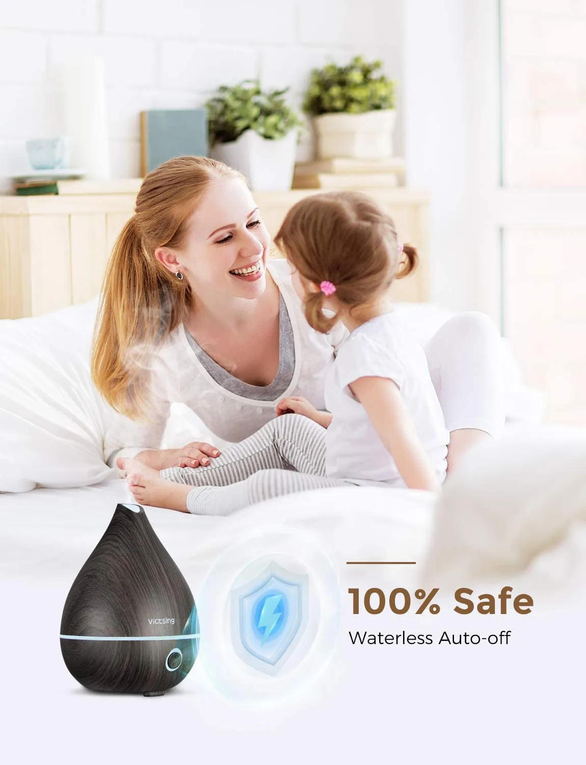 New in box! VicTsing Essential Oil Diffuser, 130ml Mini Portable Aromatherapy Ultrasonic Cool Mist Humidifier with 4-in-1 Button Control, Sleep Mode, Auto-Off, 8-Color Night Light-Black