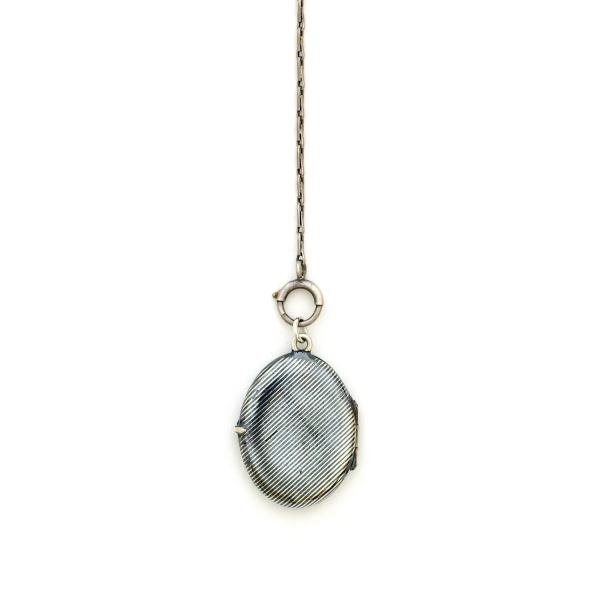 Niello Pinstripe Oval Locket