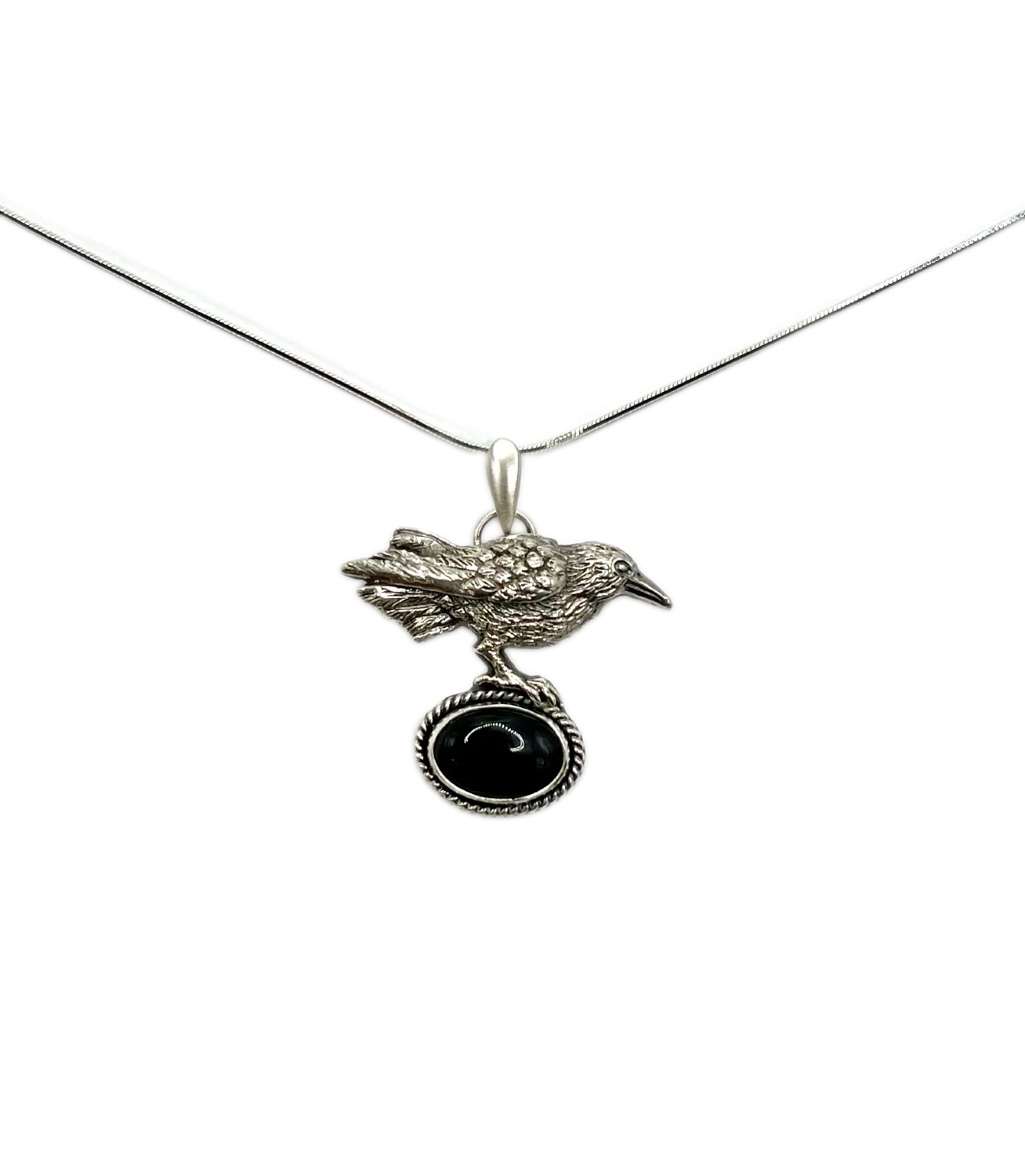 Obsidian Raven pendant