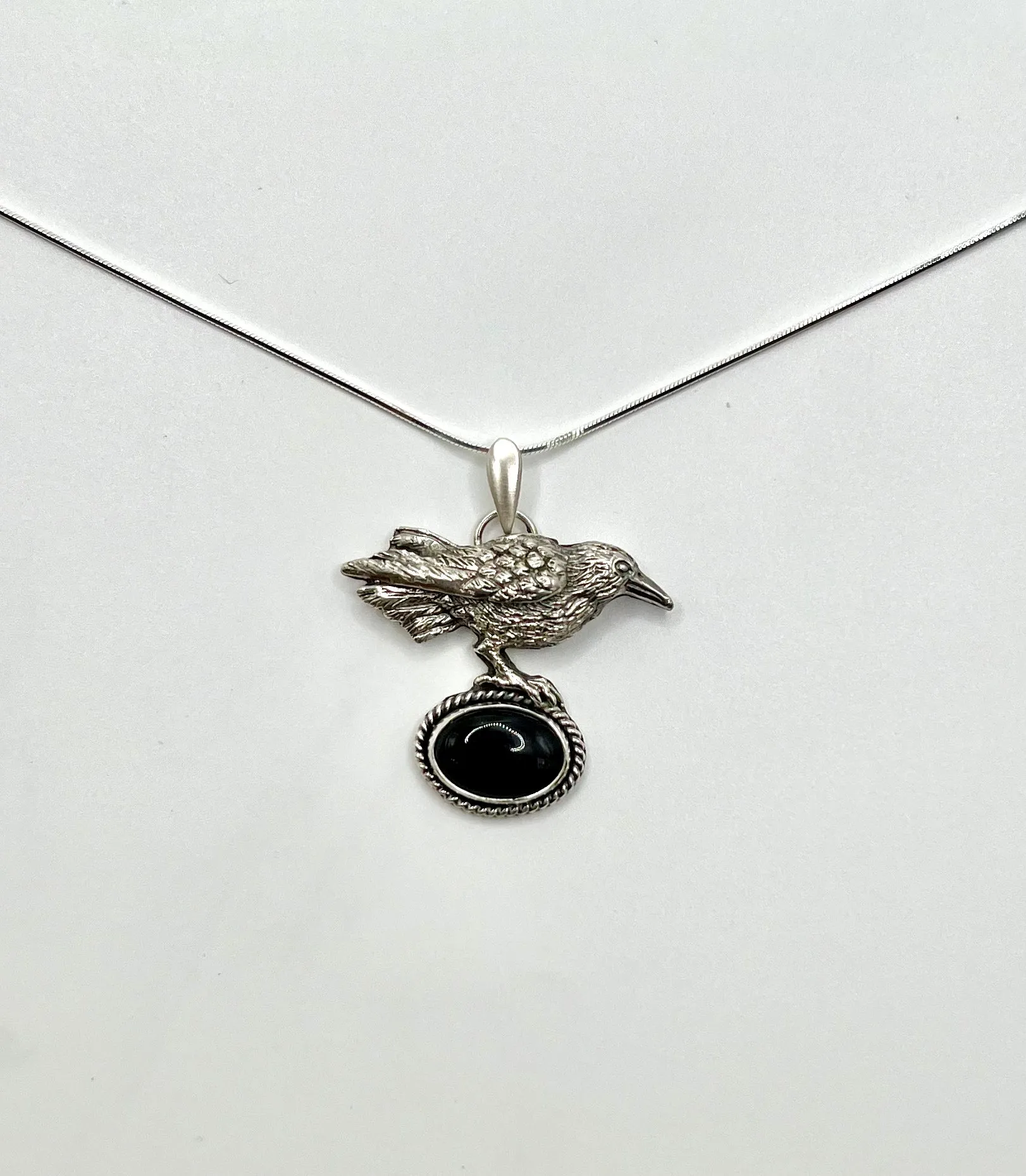 Obsidian Raven pendant