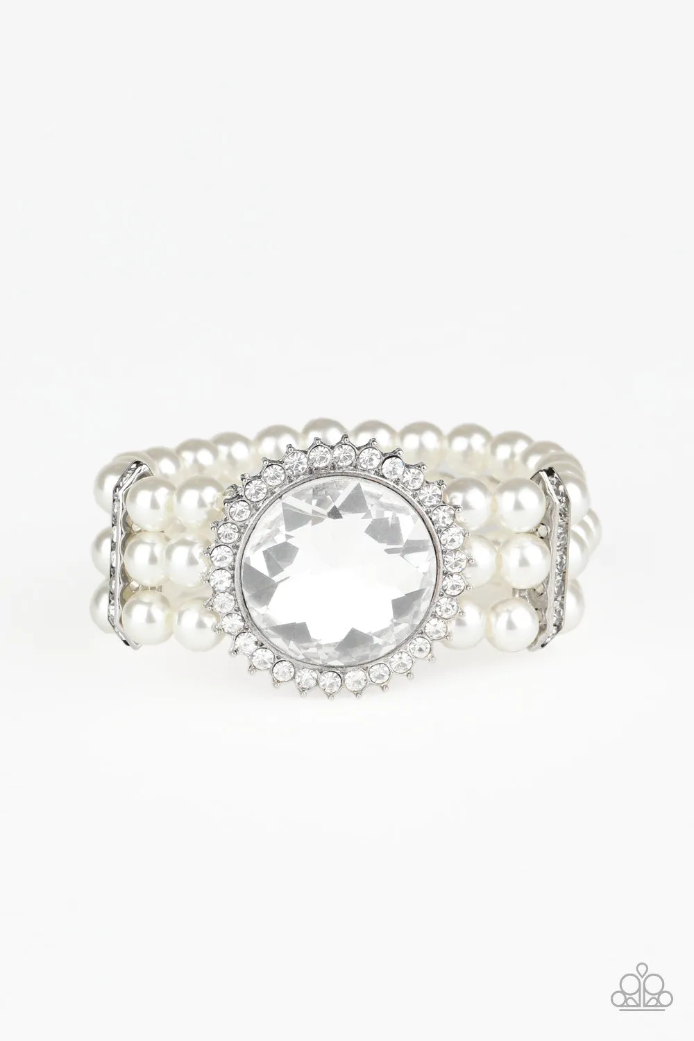 Paparazzi Speechless Sparkle - White Pearl Bracelet