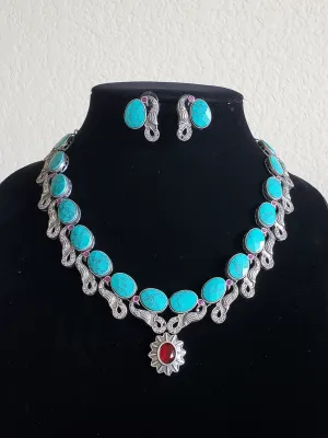 Peacock Necklace With Oxidied Plating