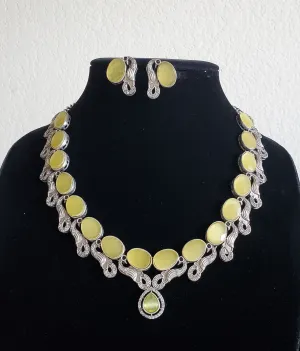 Peacock Necklace With Oxidied Plating