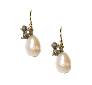 Pearl and Pyrite Keepsake Earrings