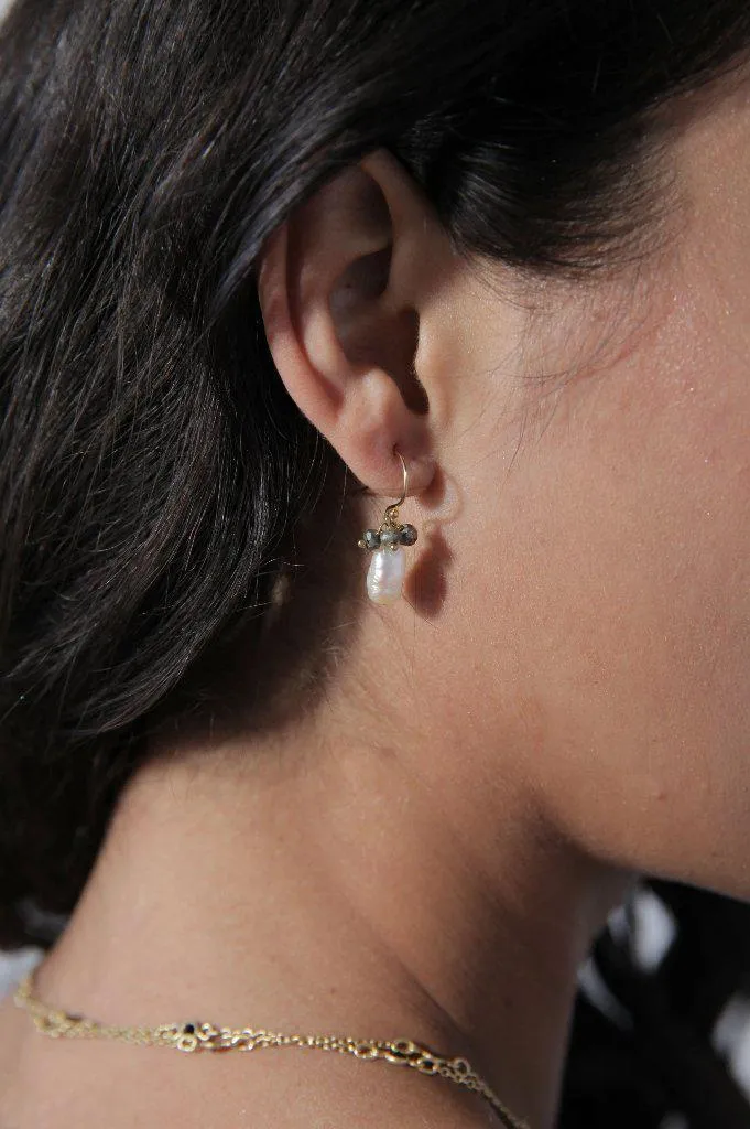 Pearl and Pyrite Keepsake Earrings