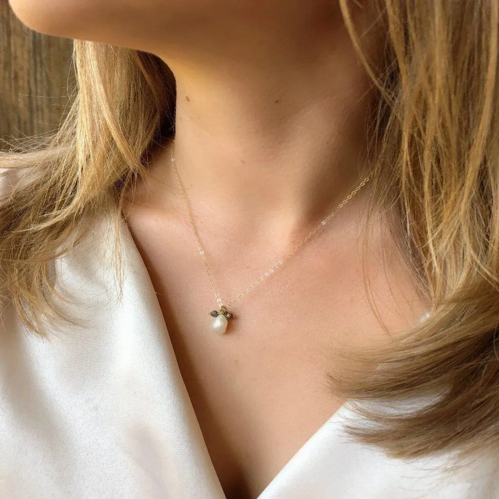 Pearl and Pyrite Keepsake Necklace