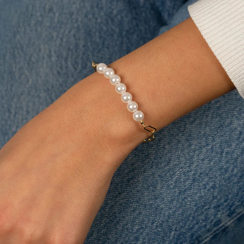 Pearl X Chunky Paperclip Chain Bracelet
