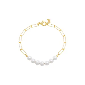Pearl X Chunky Paperclip Chain Bracelet