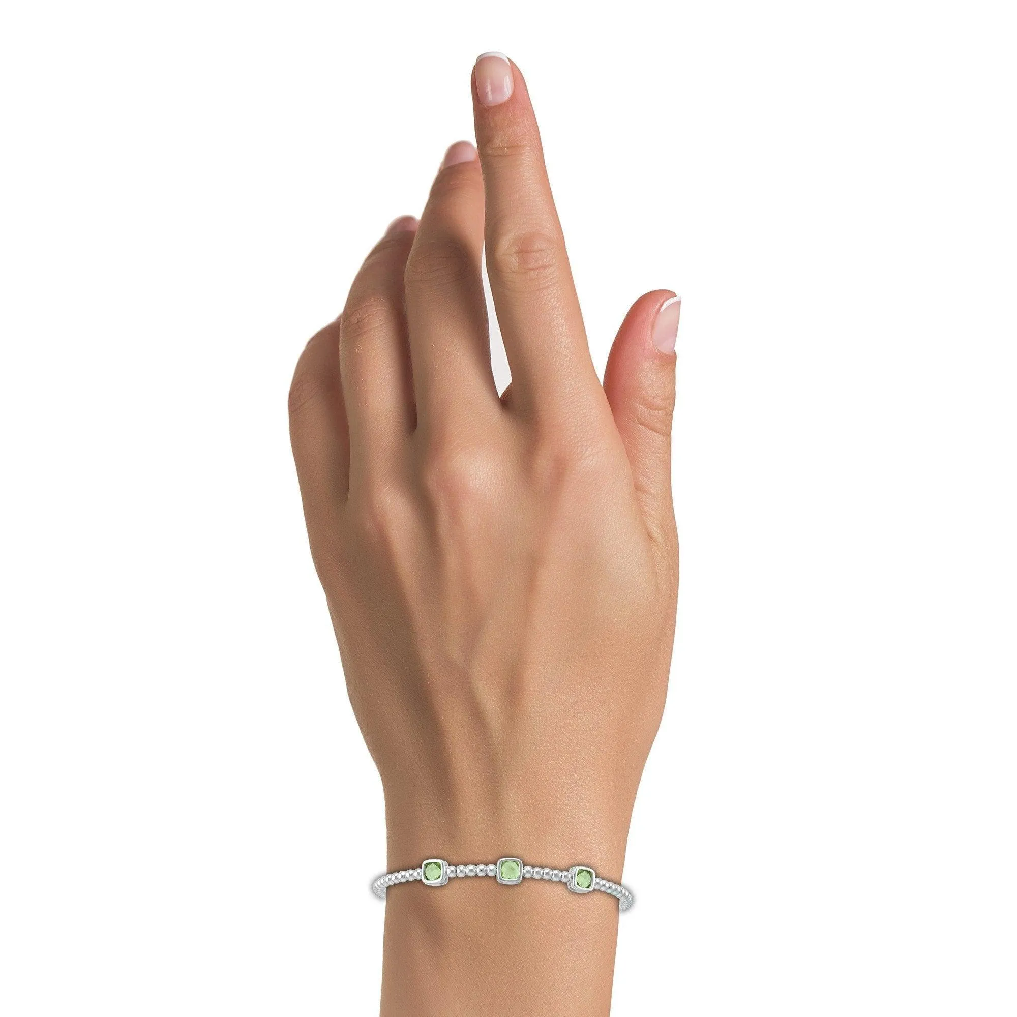 Peridot Fashion Cuff Bracelet in Sterling Silver