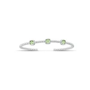 Peridot Fashion Cuff Bracelet in Sterling Silver