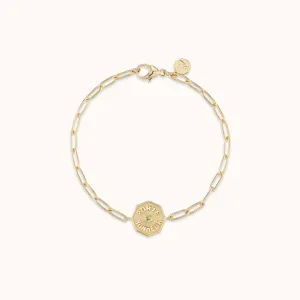 Petite PB Raised Gold Bracelet Peridot