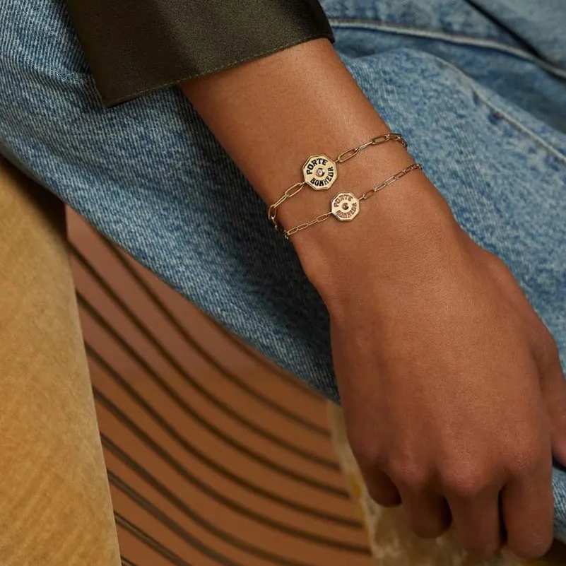 Petite PB Raised Gold Bracelet Peridot