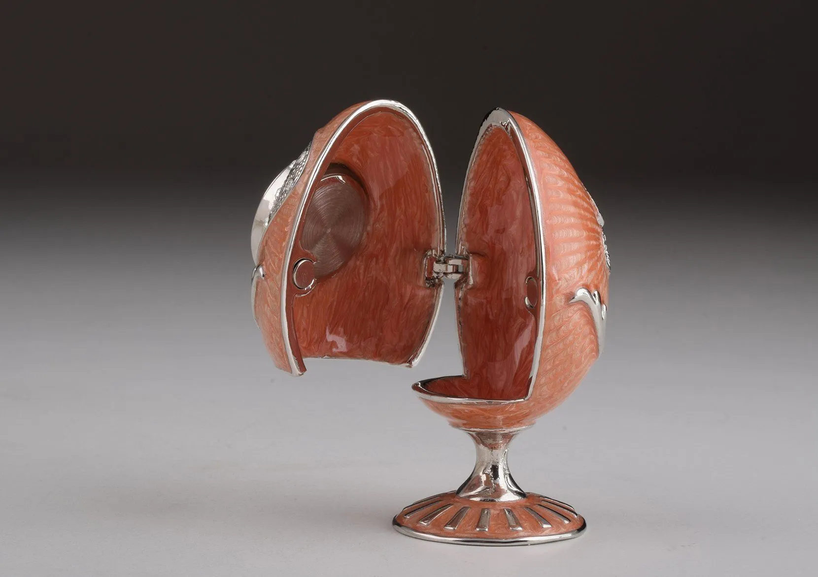 Pink Faberge Egg with Clock
