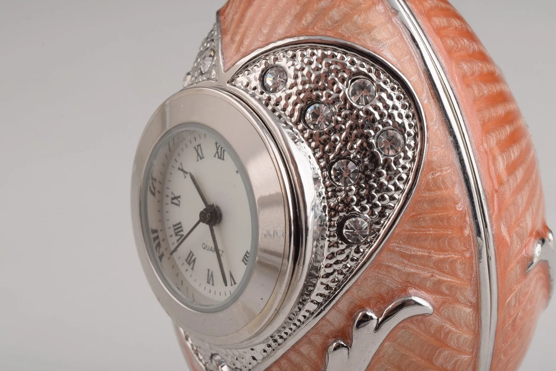 Pink Faberge Egg with Clock