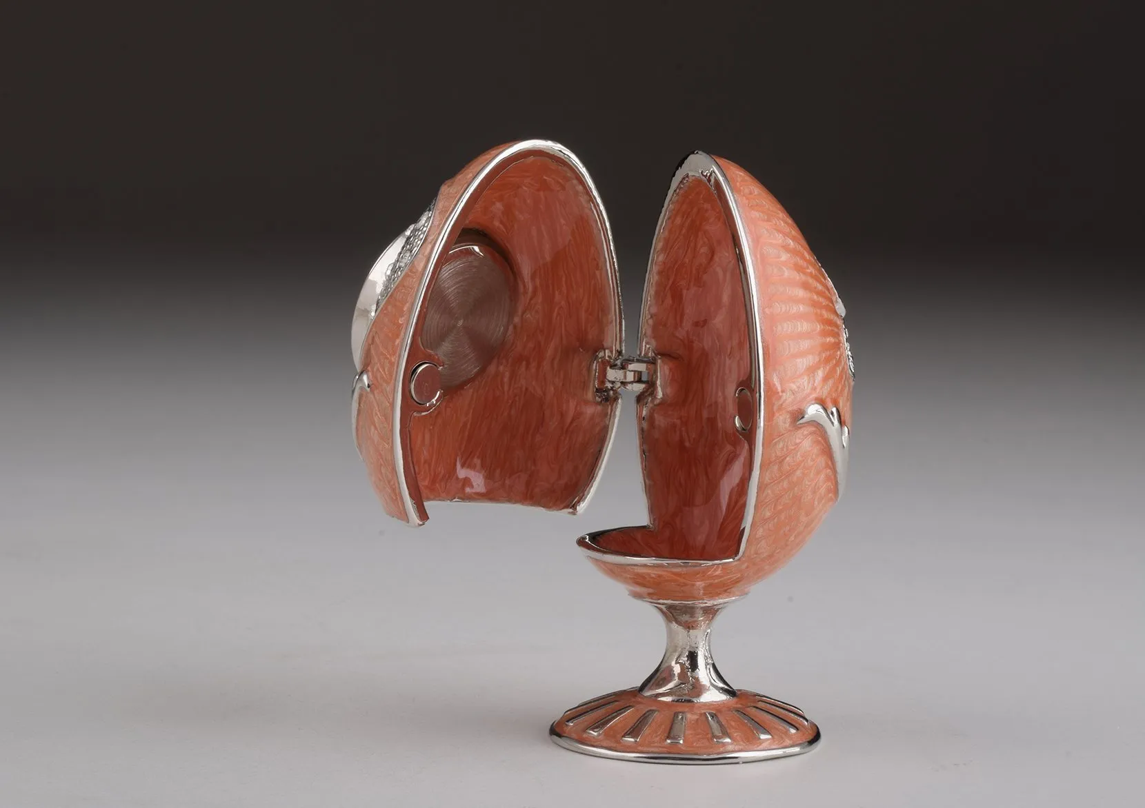 Pink Faberge Egg with Clock