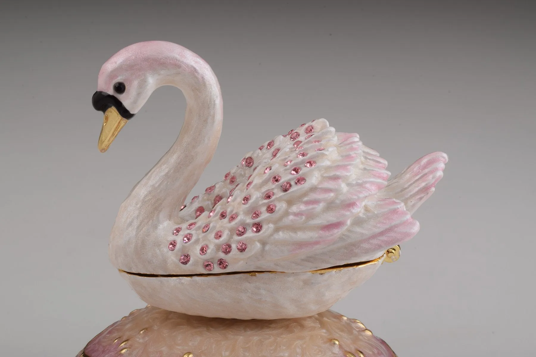 Pink Faberge Egg with Swan