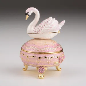 Pink Faberge Egg with Swan