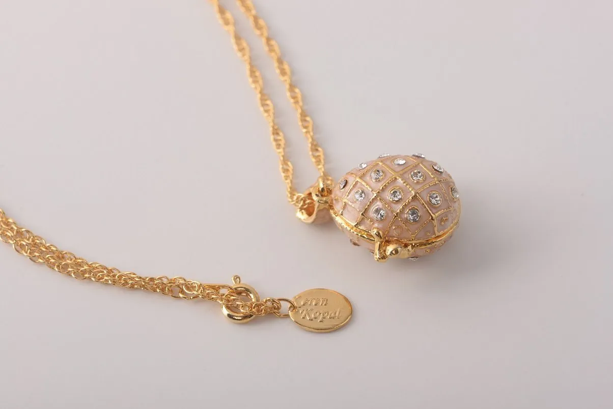 Pink Pendant Necklace with an Apple Inside