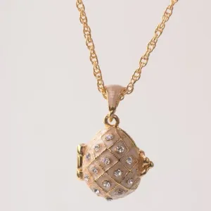 Pink Pendant Necklace with an Apple Inside
