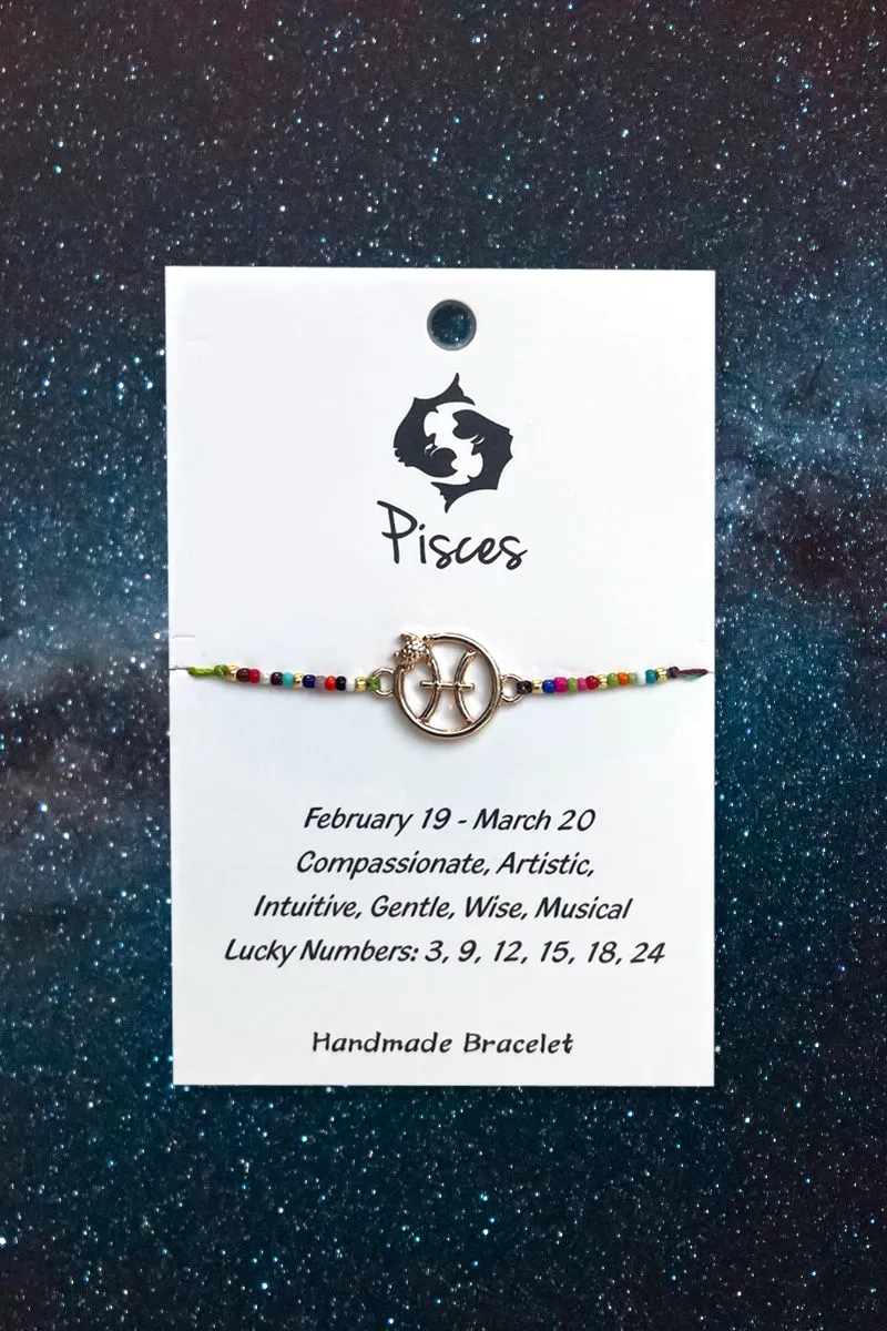 Pisces Zodiac Wish Bracelet