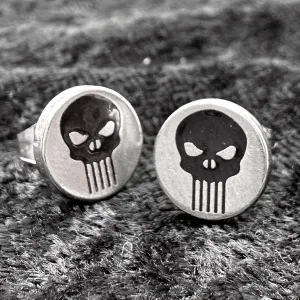 Punisher Skull Earrings (#c491)