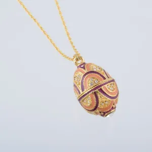 Purple & Peach Egg Pendant Necklace