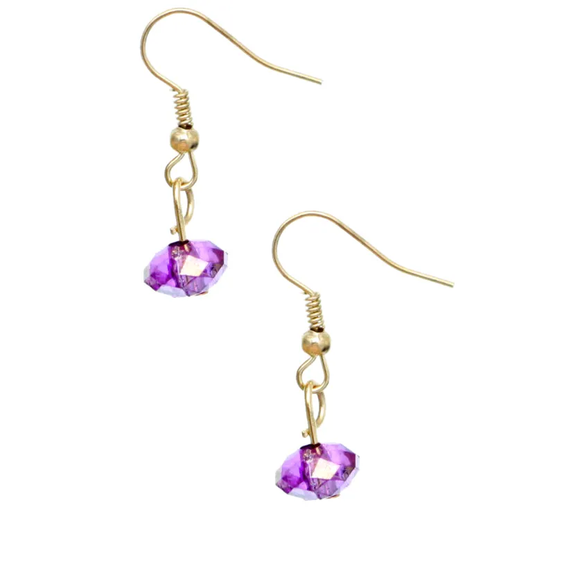 Purple Beaded Teardrop Chandelier Necklace Set
