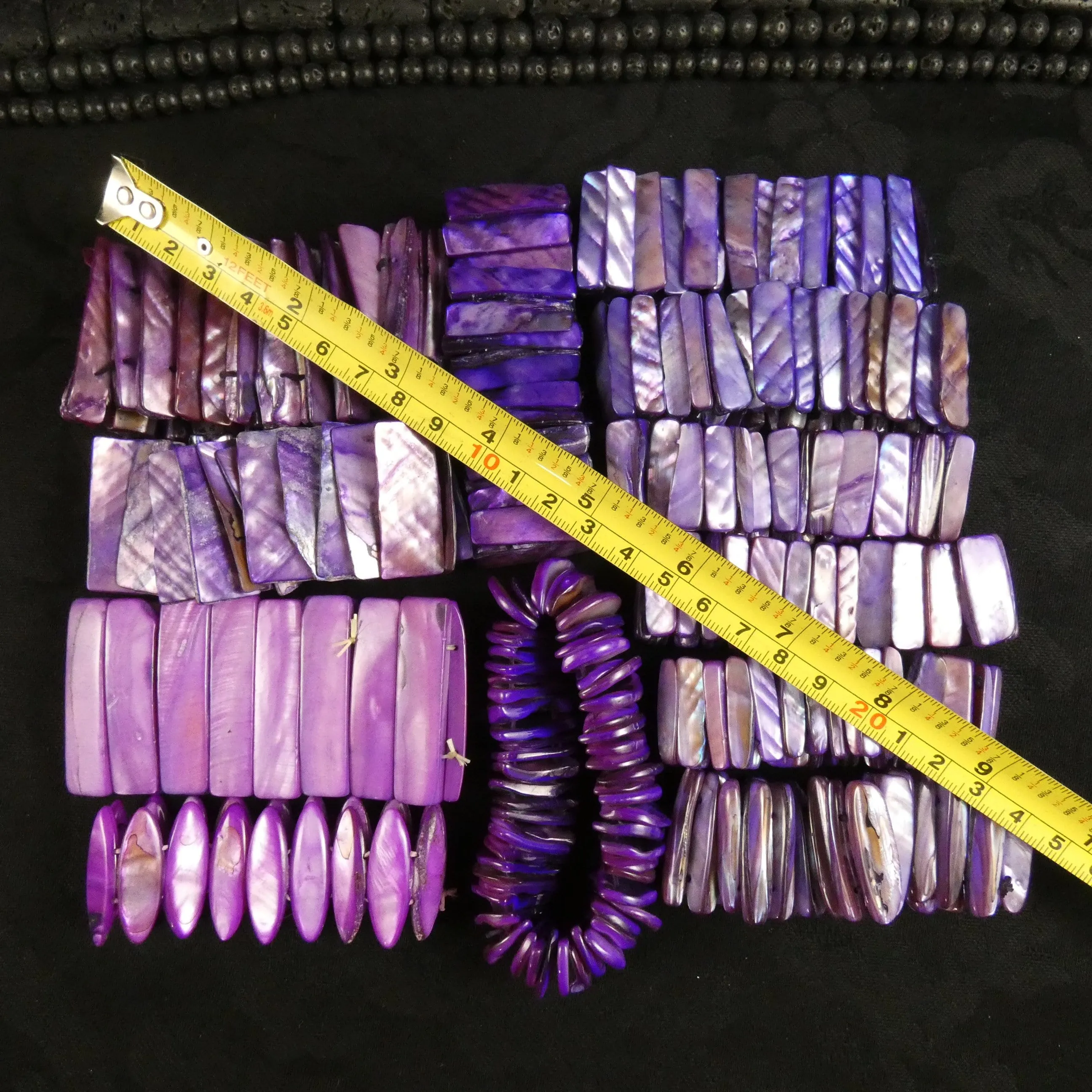 Purple Mother of Pearl Stretch Bracelets (Dyed) (Various)