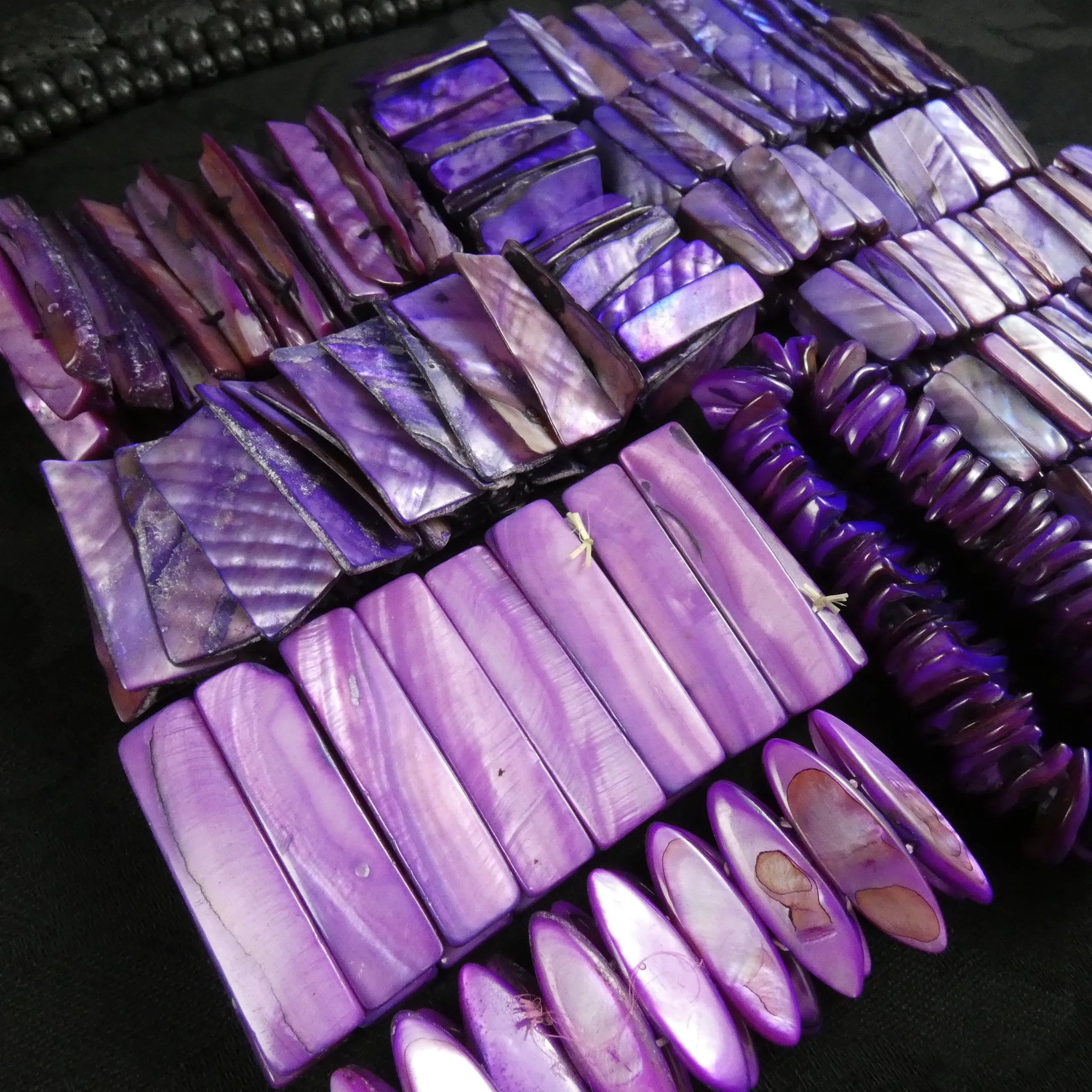 Purple Mother of Pearl Stretch Bracelets (Dyed) (Various)