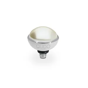Qudo Bottone 10mm Silver Topper - Cream Pearl