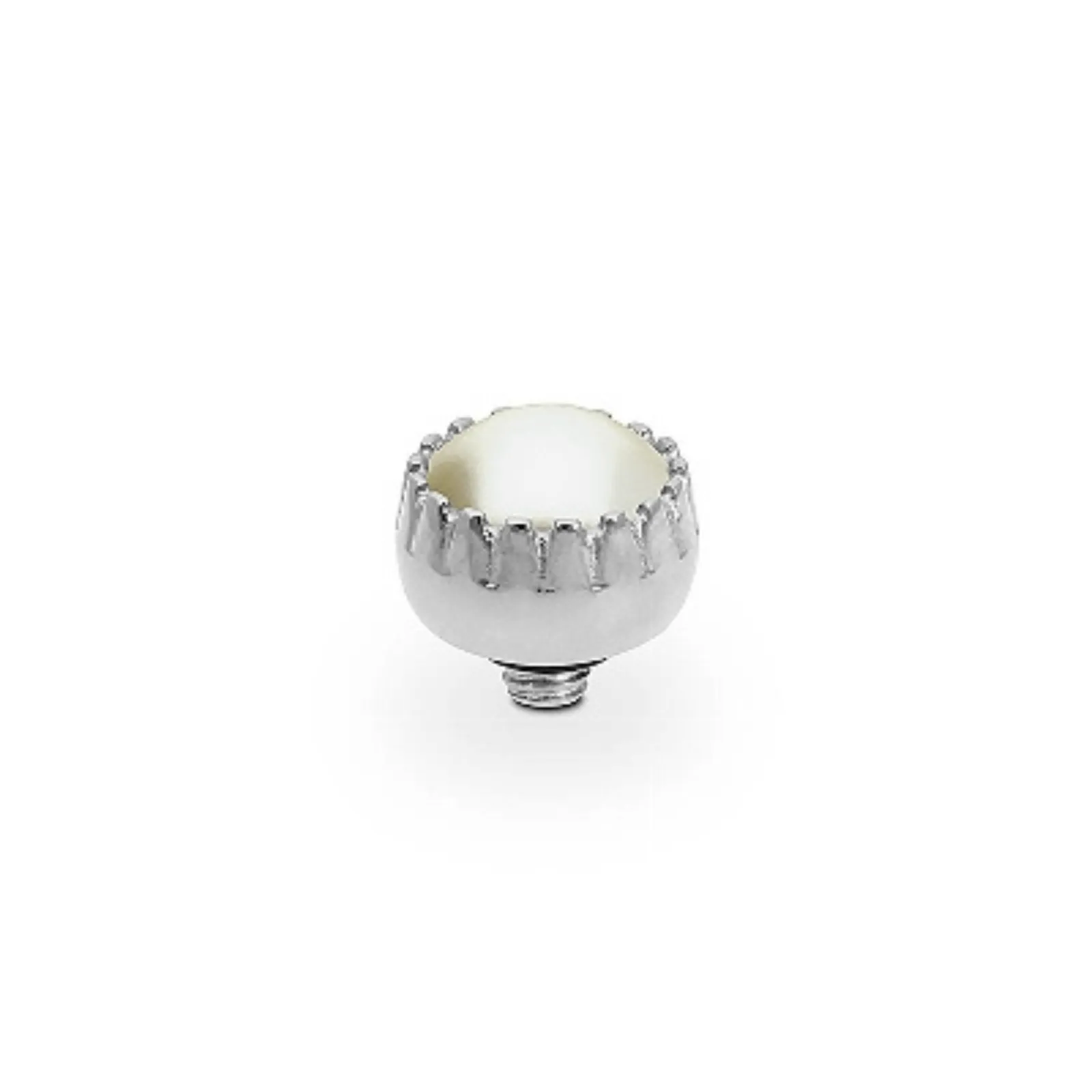 Qudo London 8mm Silver Topper - Cream Pearl