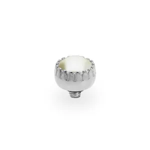 Qudo London 8mm Silver Topper - Cream Pearl