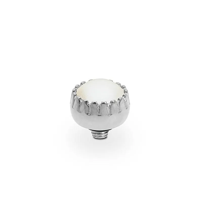 Qudo London 8mm Silver Topper - White Pearl