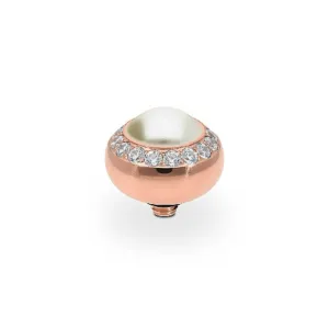 Qudo Tondo Deluxe 10mm Rose Gold Topper - Cream Pearl