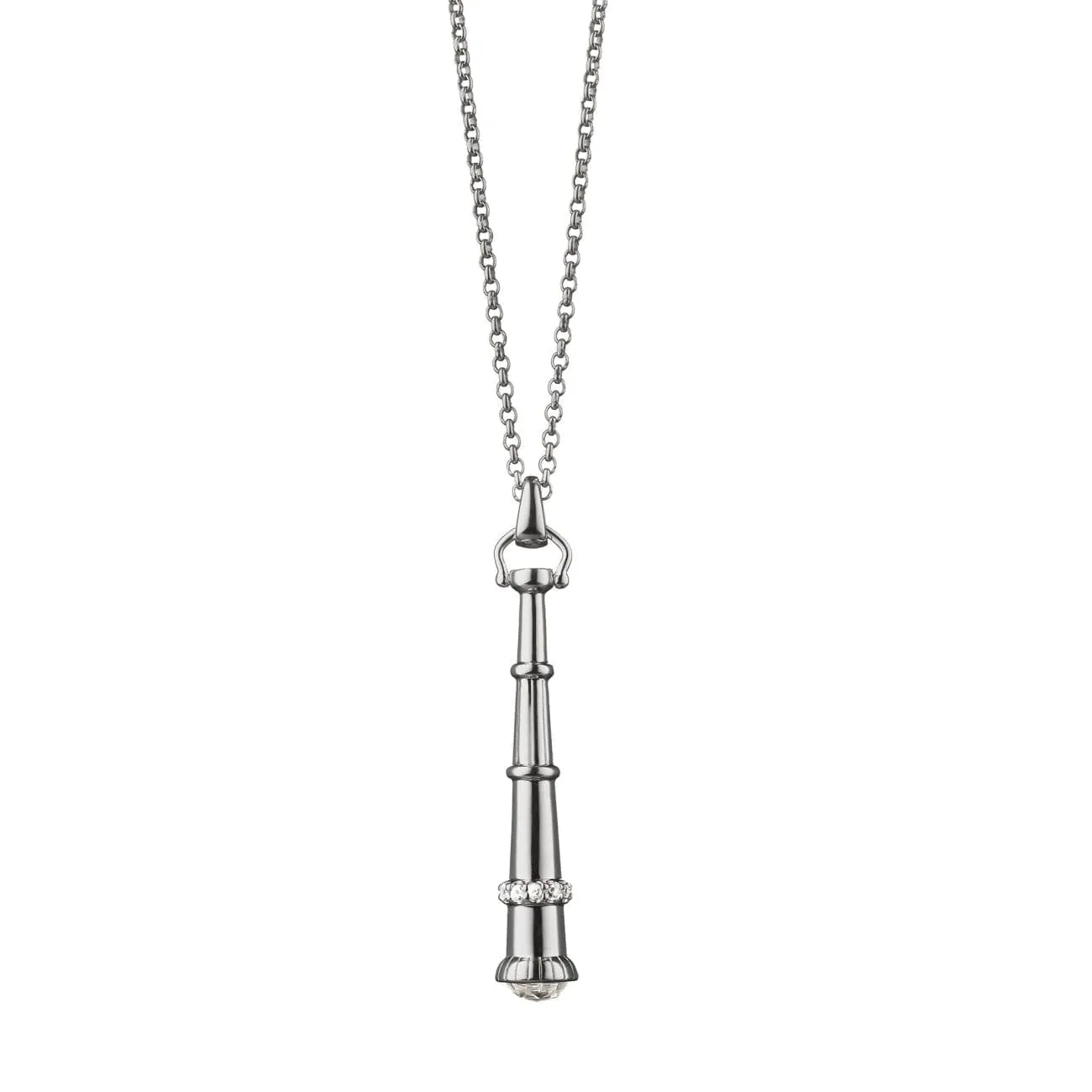 "Curiosity" Telescope Charm With Sapphires