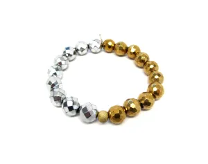 Rachel Half Silver, Half Gold Hematite Bracelet
