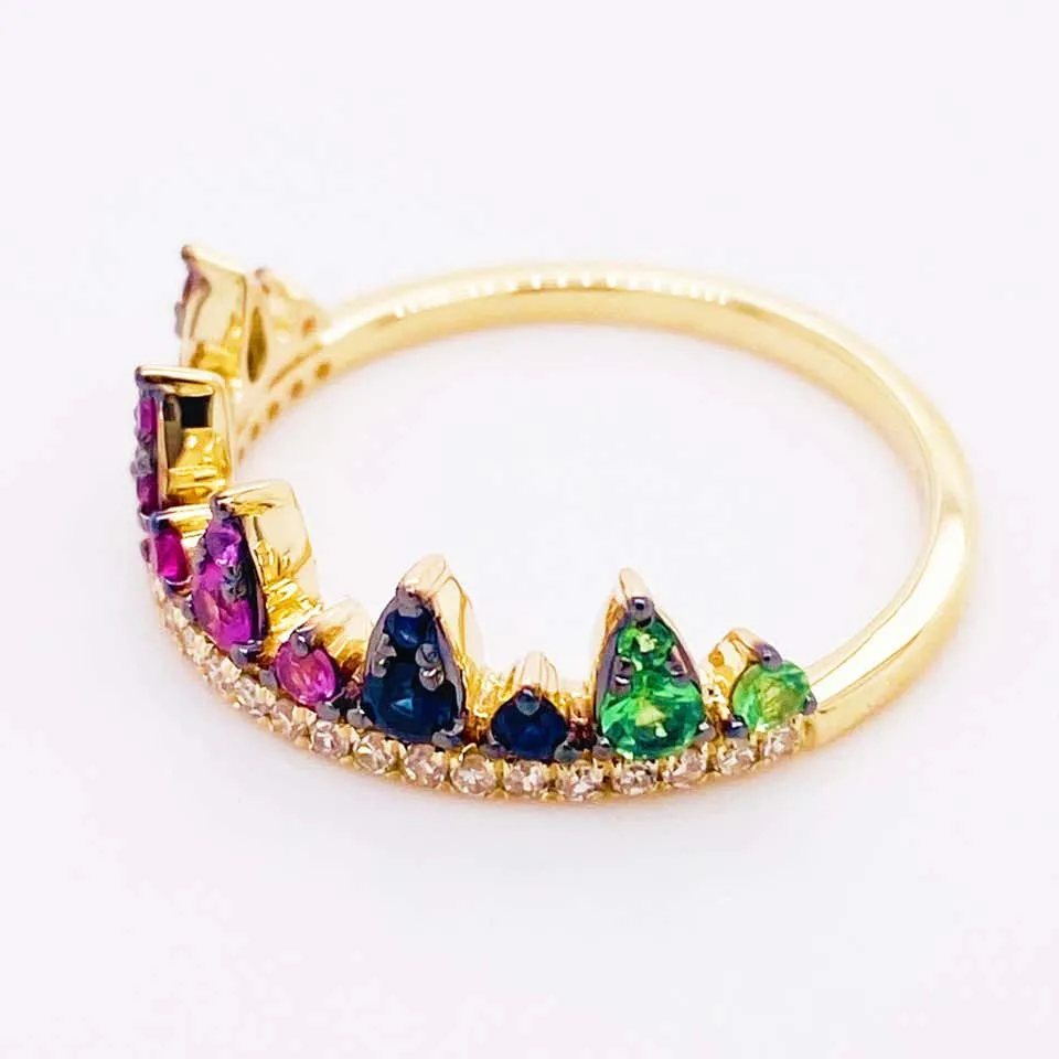 Rainbow Crown Ring