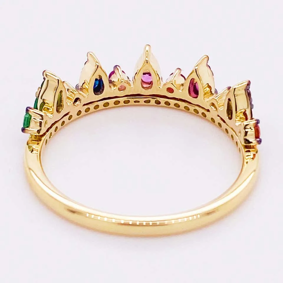 Rainbow Crown Ring