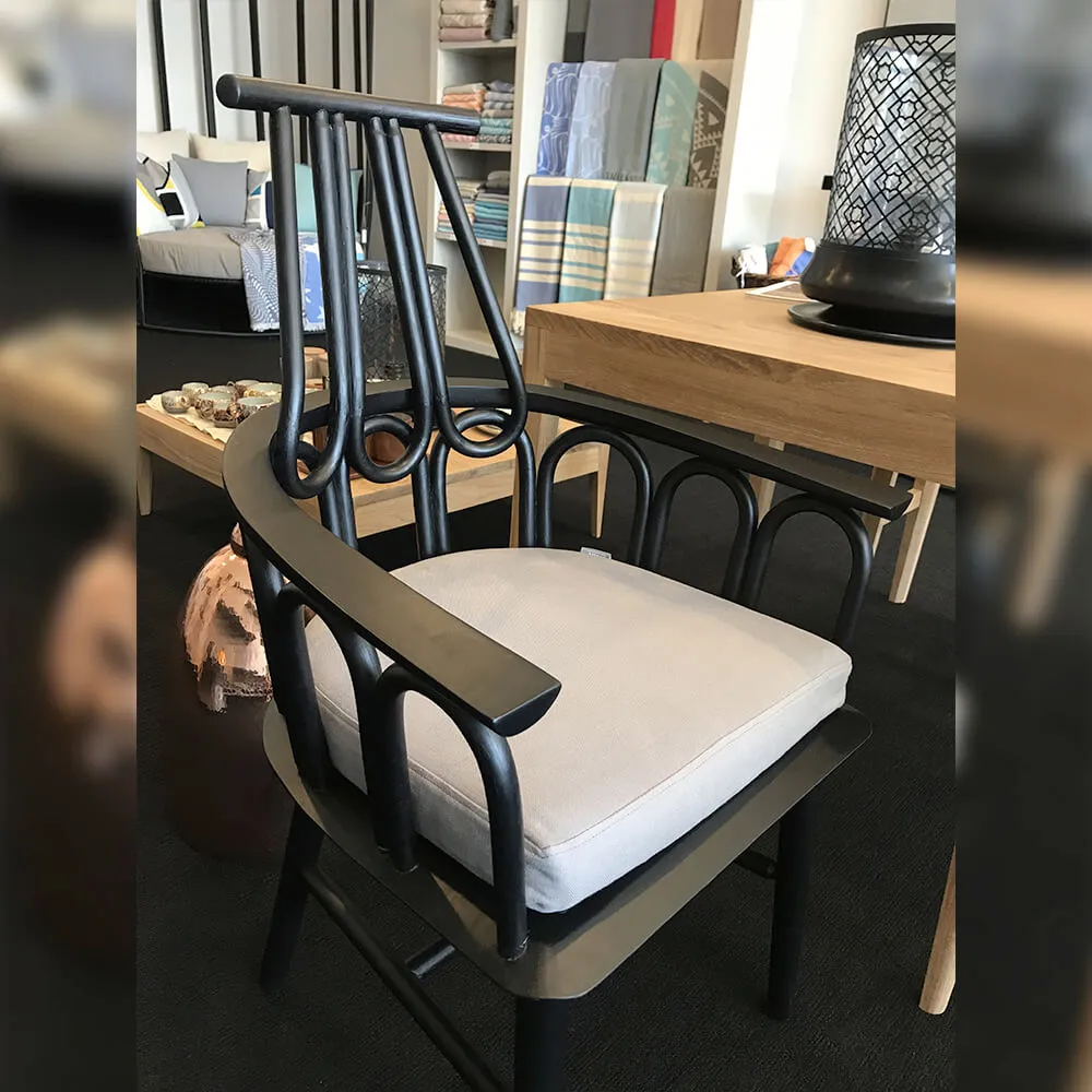 Rattan and Mahogany Amarta Dining Chair